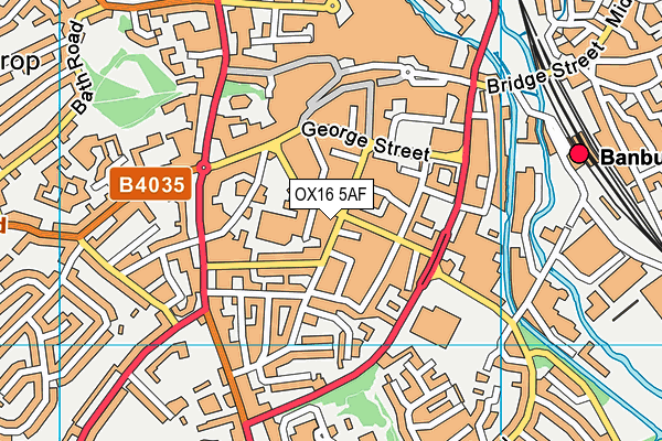 OX16 5AF map - OS VectorMap District (Ordnance Survey)