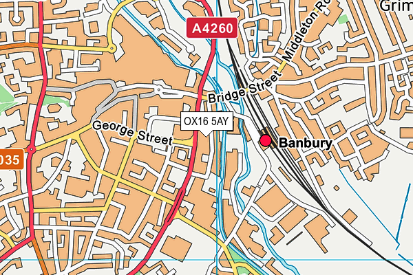 OX16 5AY map - OS VectorMap District (Ordnance Survey)