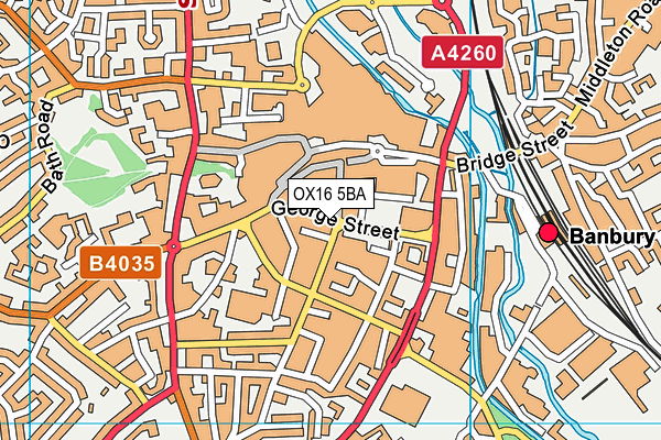 OX16 5BA map - OS VectorMap District (Ordnance Survey)