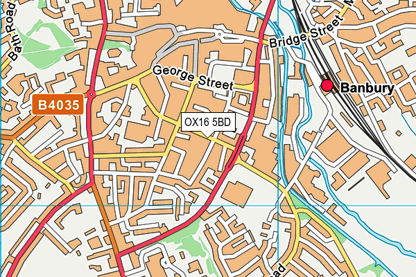 OX16 5BD map - OS VectorMap District (Ordnance Survey)