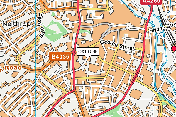 OX16 5BF map - OS VectorMap District (Ordnance Survey)