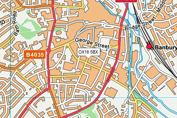 OX16 5BX map - OS VectorMap District (Ordnance Survey)