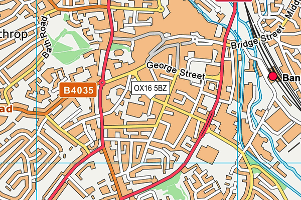 OX16 5BZ map - OS VectorMap District (Ordnance Survey)