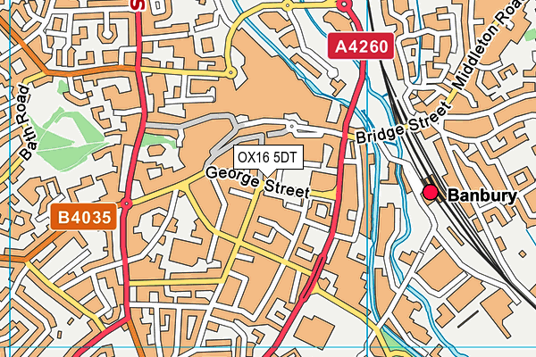 OX16 5DT map - OS VectorMap District (Ordnance Survey)