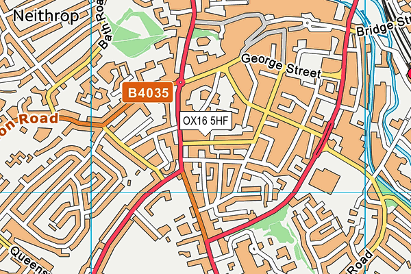 OX16 5HF map - OS VectorMap District (Ordnance Survey)
