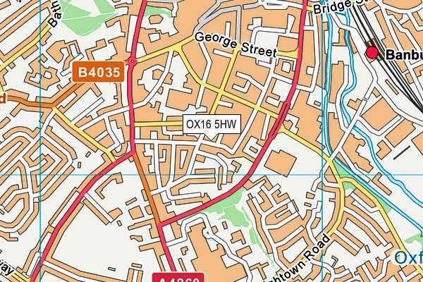 OX16 5HW map - OS VectorMap District (Ordnance Survey)