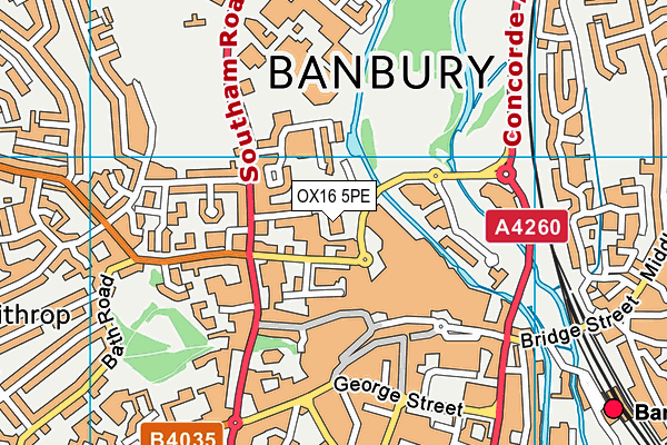 OX16 5PE map - OS VectorMap District (Ordnance Survey)