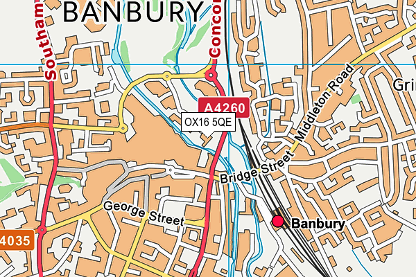 OX16 5QE map - OS VectorMap District (Ordnance Survey)