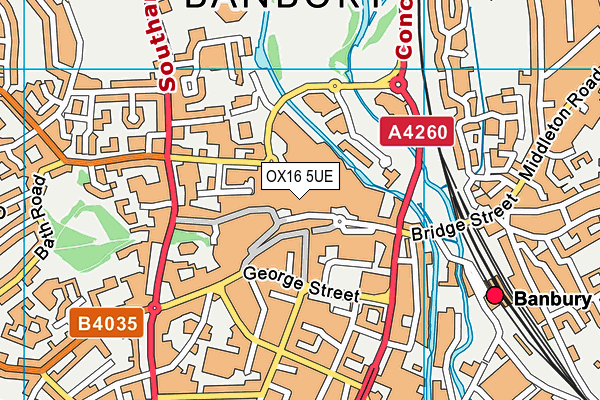 OX16 5UE map - OS VectorMap District (Ordnance Survey)