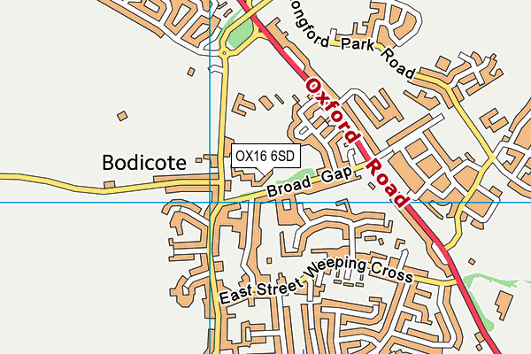 OX16 6SD map - OS VectorMap District (Ordnance Survey)