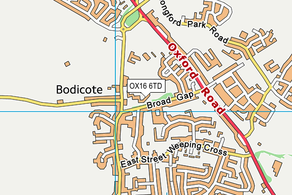 OX16 6TD map - OS VectorMap District (Ordnance Survey)