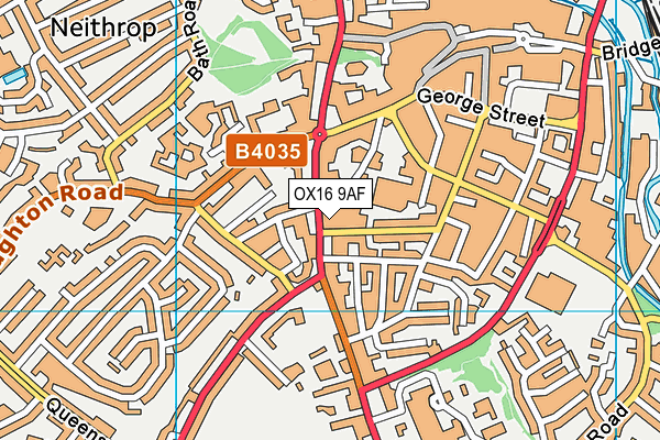 OX16 9AF map - OS VectorMap District (Ordnance Survey)