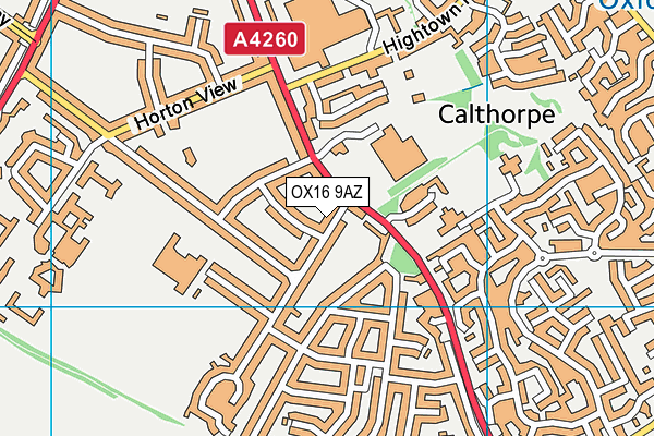 OX16 9AZ map - OS VectorMap District (Ordnance Survey)