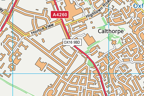 OX16 9BD map - OS VectorMap District (Ordnance Survey)