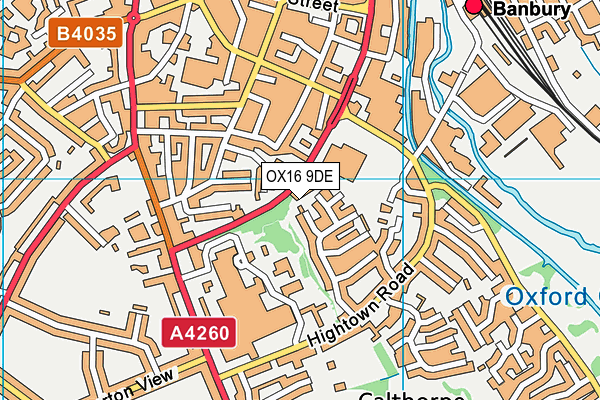 OX16 9DE map - OS VectorMap District (Ordnance Survey)