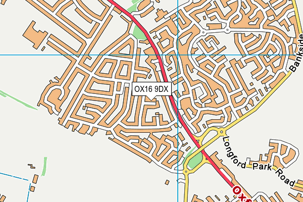 OX16 9DX map - OS VectorMap District (Ordnance Survey)