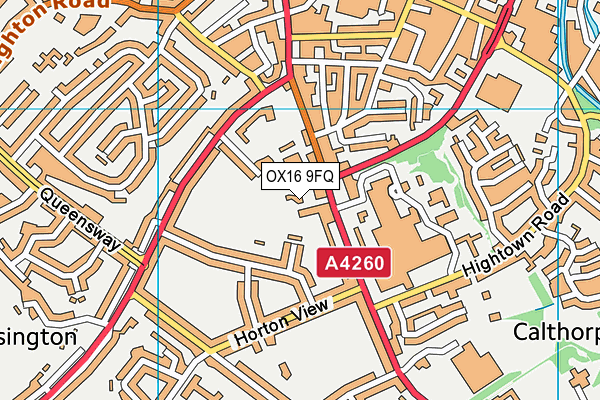 OX16 9FQ map - OS VectorMap District (Ordnance Survey)