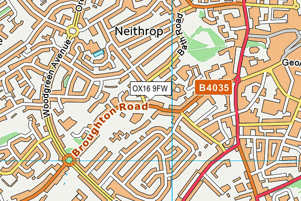 OX16 9FW map - OS VectorMap District (Ordnance Survey)