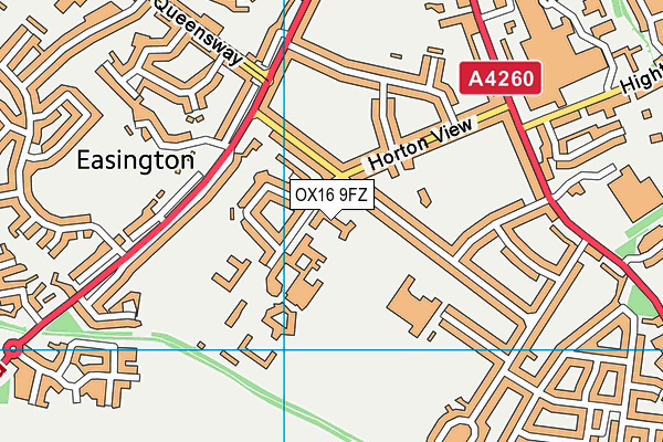 OX16 9FZ map - OS VectorMap District (Ordnance Survey)