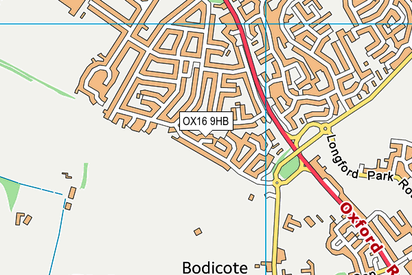 OX16 9HB map - OS VectorMap District (Ordnance Survey)