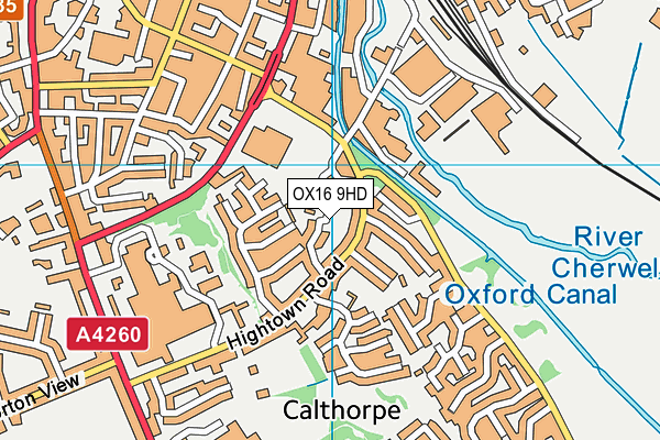 OX16 9HD map - OS VectorMap District (Ordnance Survey)