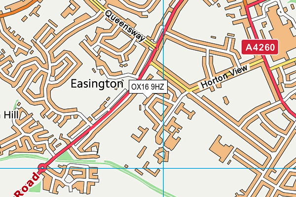 OX16 9HZ map - OS VectorMap District (Ordnance Survey)