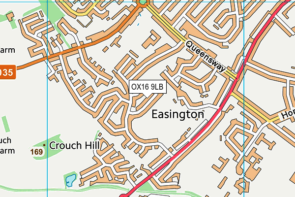 OX16 9LB map - OS VectorMap District (Ordnance Survey)