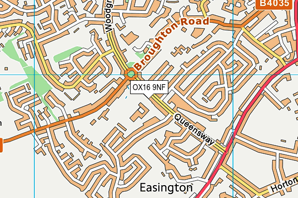 Queensway School map (OX16 9NF) - OS VectorMap District (Ordnance Survey)