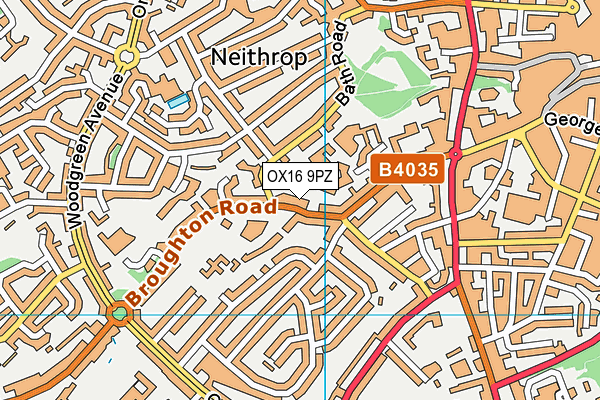 OX16 9PZ map - OS VectorMap District (Ordnance Survey)