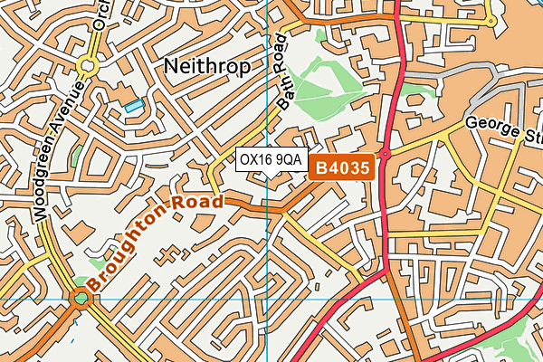 OX16 9QA map - OS VectorMap District (Ordnance Survey)