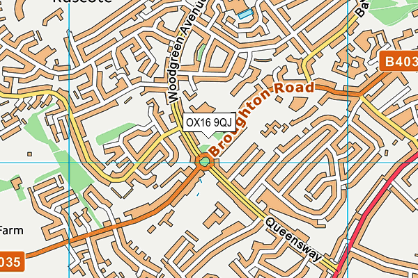 OX16 9QJ map - OS VectorMap District (Ordnance Survey)