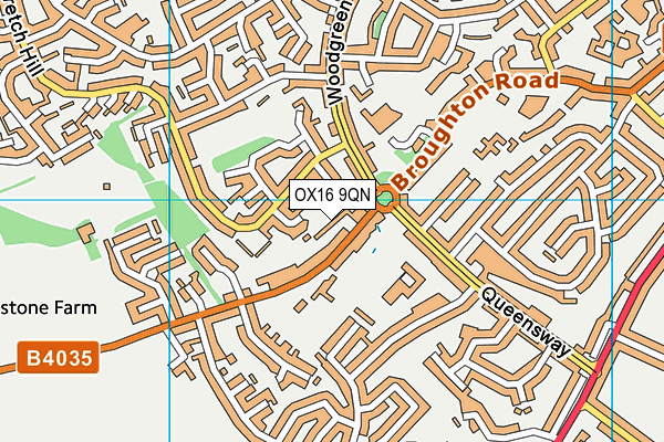 OX16 9QN map - OS VectorMap District (Ordnance Survey)