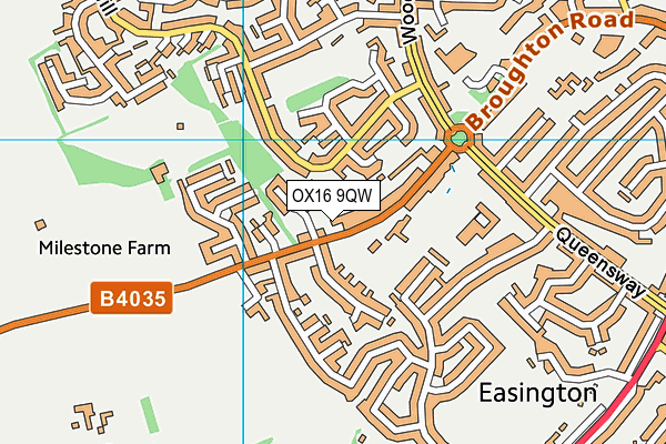 OX16 9QW map - OS VectorMap District (Ordnance Survey)