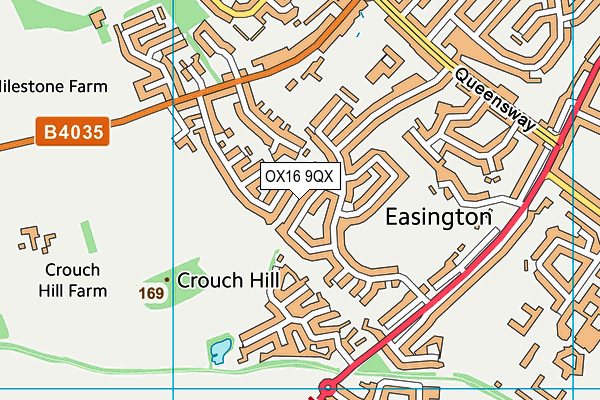 OX16 9QX map - OS VectorMap District (Ordnance Survey)