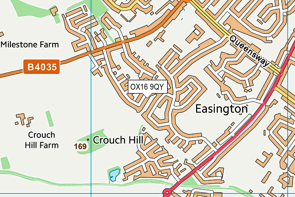 OX16 9QY map - OS VectorMap District (Ordnance Survey)