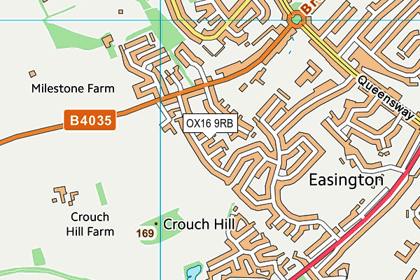OX16 9RB map - OS VectorMap District (Ordnance Survey)