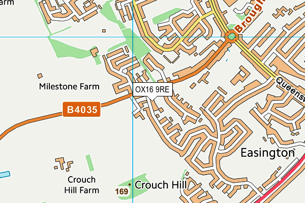 OX16 9RE map - OS VectorMap District (Ordnance Survey)