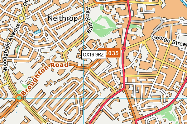OX16 9RZ map - OS VectorMap District (Ordnance Survey)