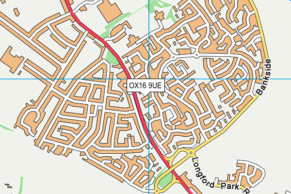 OX16 9UE map - OS VectorMap District (Ordnance Survey)