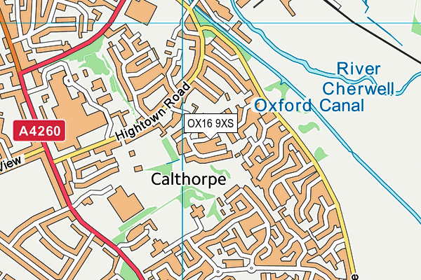 OX16 9XS map - OS VectorMap District (Ordnance Survey)