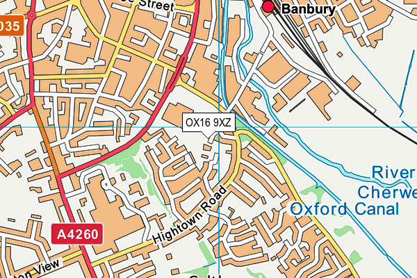 OX16 9XZ map - OS VectorMap District (Ordnance Survey)