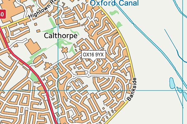 OX16 9YX map - OS VectorMap District (Ordnance Survey)