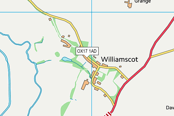 OX17 1AD map - OS VectorMap District (Ordnance Survey)