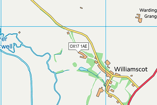 OX17 1AE map - OS VectorMap District (Ordnance Survey)