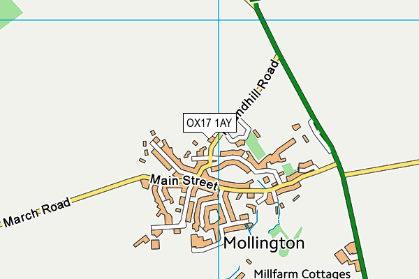 OX17 1AY map - OS VectorMap District (Ordnance Survey)