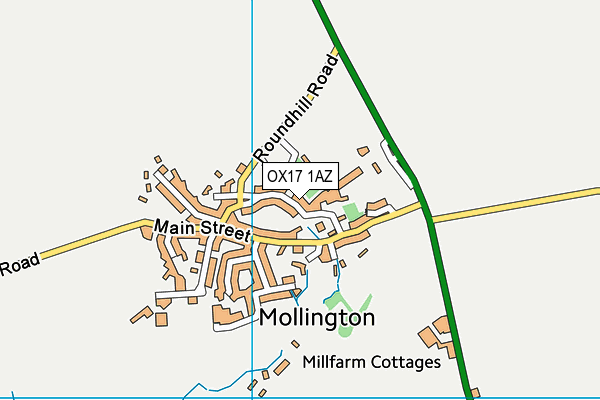 OX17 1AZ map - OS VectorMap District (Ordnance Survey)