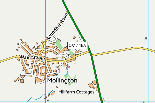 OX17 1BA map - OS VectorMap District (Ordnance Survey)