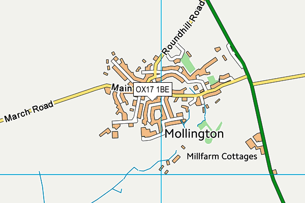 OX17 1BE map - OS VectorMap District (Ordnance Survey)