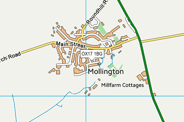 Mollington Village Hall map (OX17 1BG) - OS VectorMap District (Ordnance Survey)