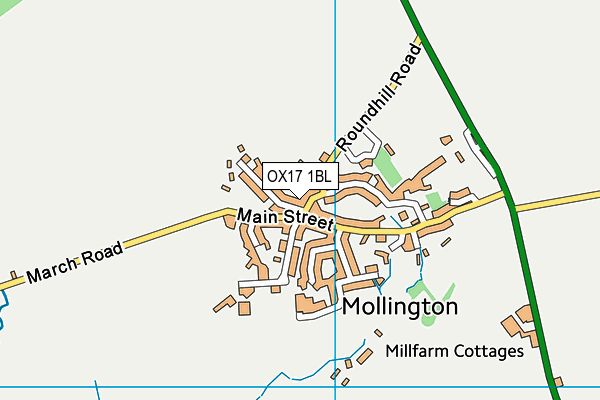 OX17 1BL map - OS VectorMap District (Ordnance Survey)